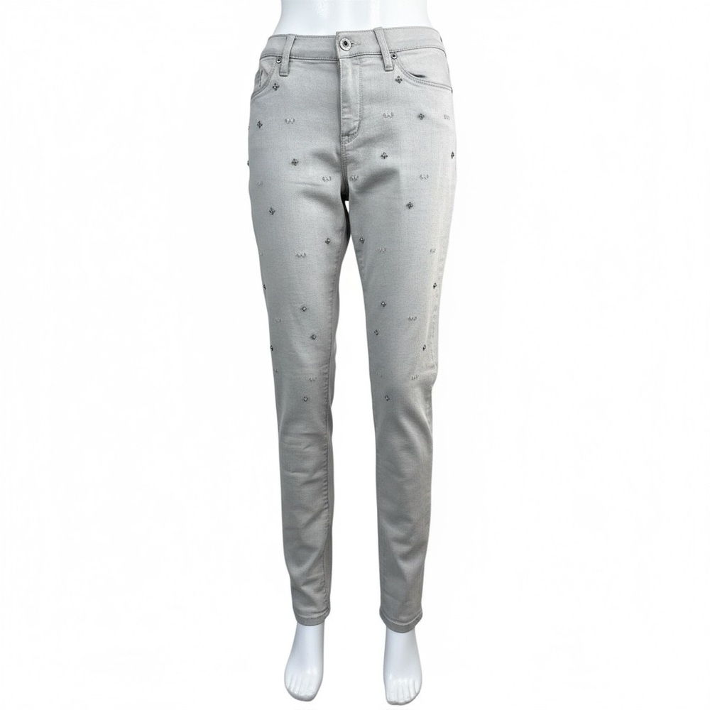 New York & Co. Jeans Womens Size 10 Gray Sits At Lower Waist Skinny Flex Denim